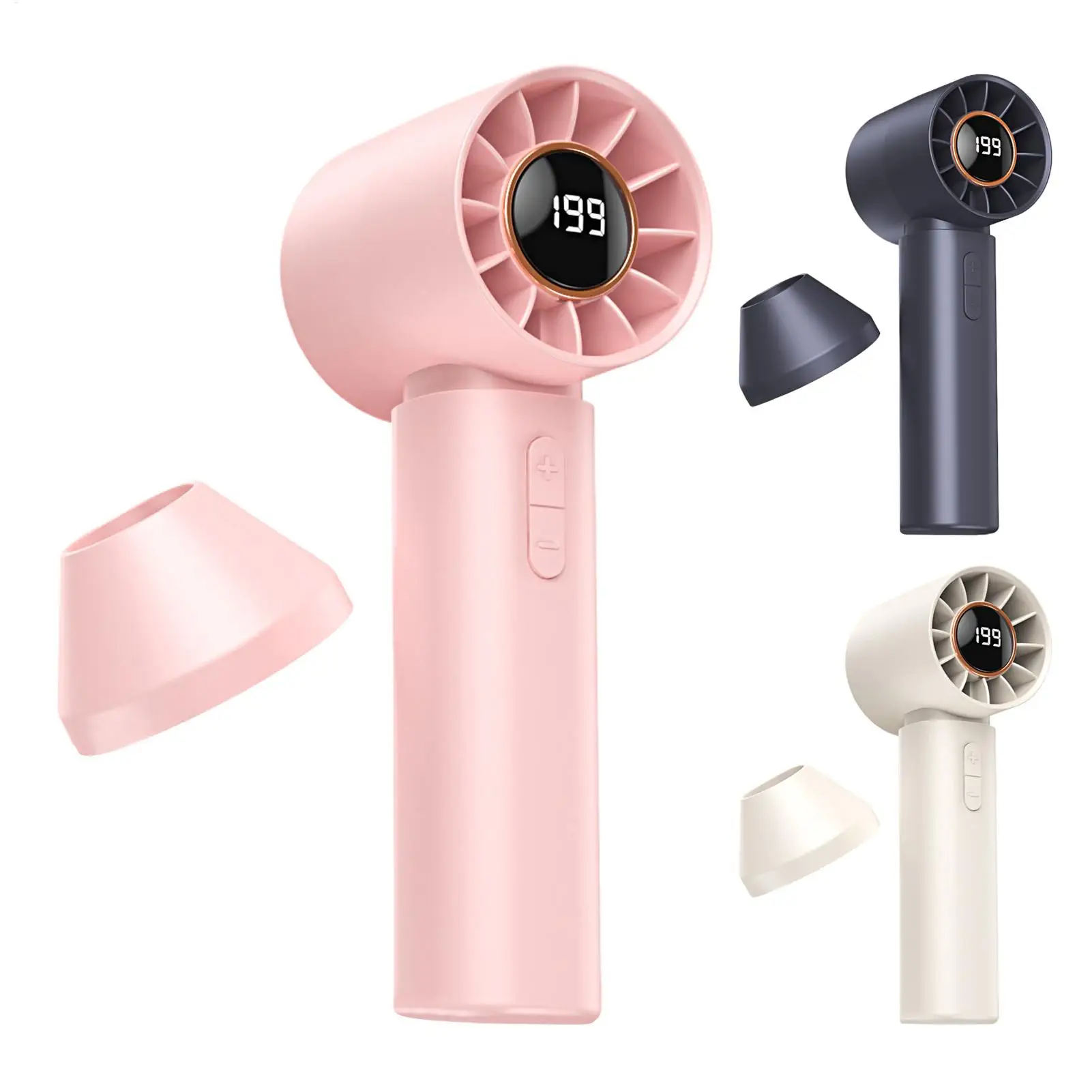 Handheld Fan 5 Speeds Blower with Digital Display Rechargeable Portable Fan for Travel Vacation Camping Hiking Backpacking Beach