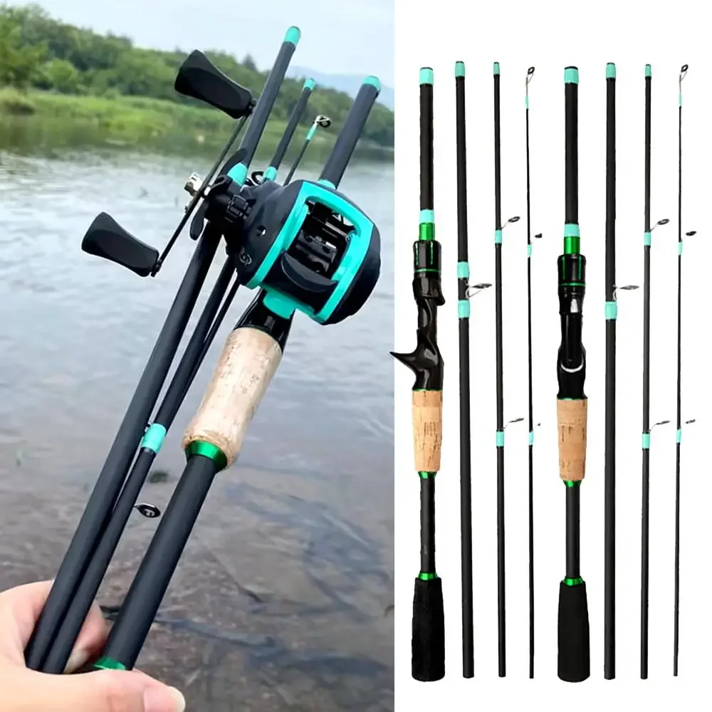 4/5 Abschnitt Ultraleichte Spin/Cast Lure Angelrute 7,2:1 Baitcastingrolle Set 1,8/2,1 M Köder WT. 3,5-14g Tragbare Reise Mini Pole – Detail 1