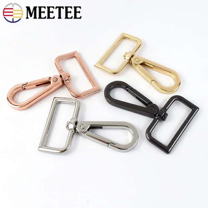 5/10/20Pcs Meetee 25mm Bag Belt Strap Buckles Metal Carabiner Clasps Lobster Dog Collar Key Swivel Clips Snap Hook DIY Accessory