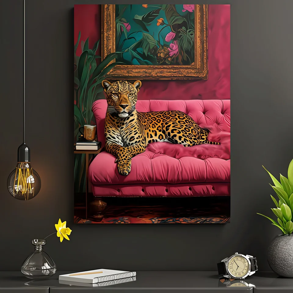 Glamorous Leopard Print Wall Art Canvas Print