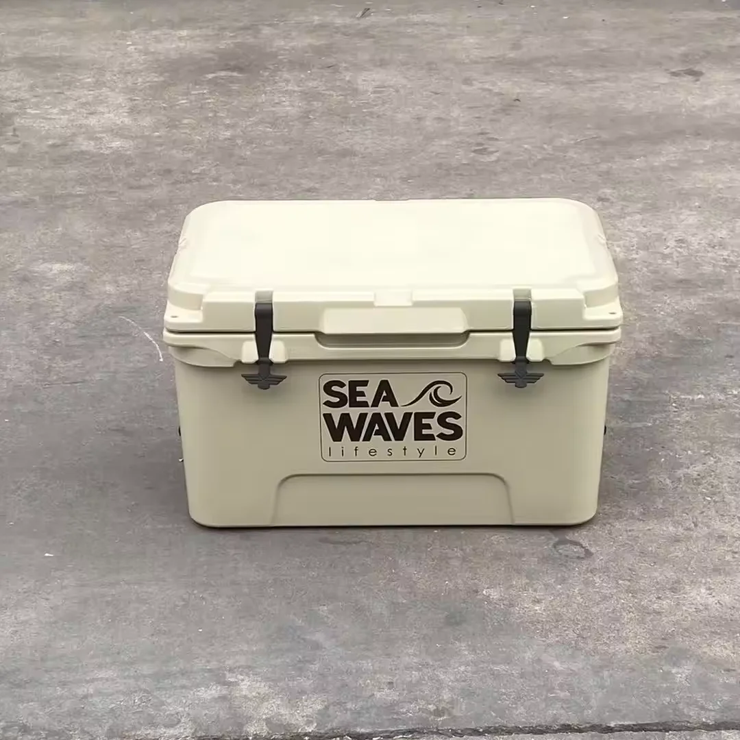 Custom Rotomolded Thermal Cooler Box 45QT Portable Heavy Duty Waterproof Insulated Solar Panel Modern Food Storage Camping Fishi