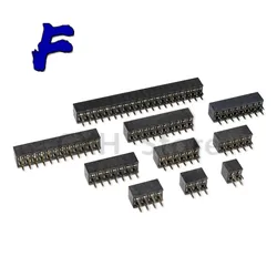 10PCS Double Row Pin Female Header Socket Pitch 2.54mm 2*2p 3p 4p 5p 6p 8p 10p 12p 40p Pin Connector