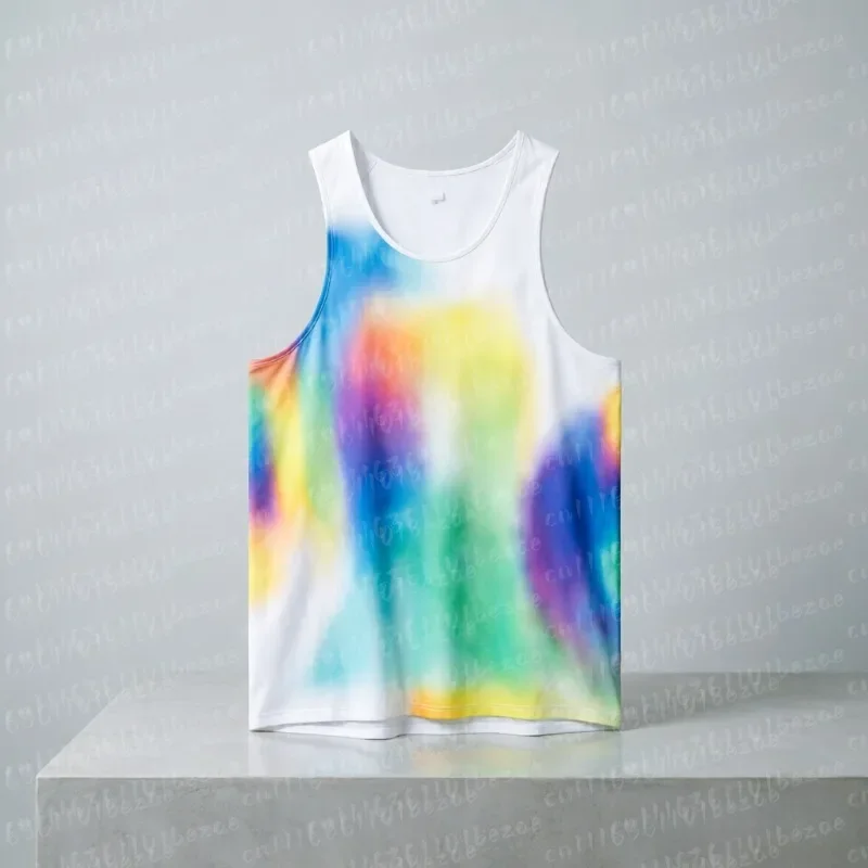 Wellenförmig gestreifte Laufweste, atmungsaktives Mesh-Sportshirt ohne Ärmel, Fitness-Marathon-Schnelltrocknende Trainingsweste für die ganze Familie – Detail 3