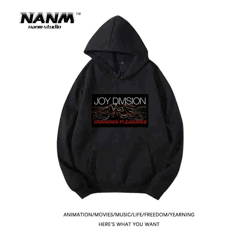 2024 European Rock Band Joy Division Jesienno-zimowa bluza z kapturem i długim rękawem, męska i damska, luźna, modna bluza z kapturem