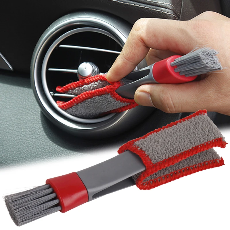 

Double Head Car Air Vent Brush Conditioner Grille Duster Wiper Auto Detailing Cleaner Car Interior Detailing Brush Wholesale