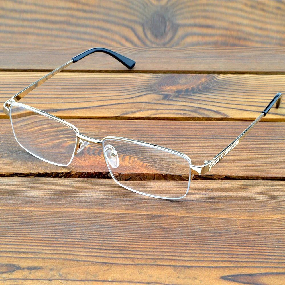 

Half-rim Silver Frame Comfortable Business Spectacles See Near N Far Progressive Multifocus Reading Glasses +0.75 To +4