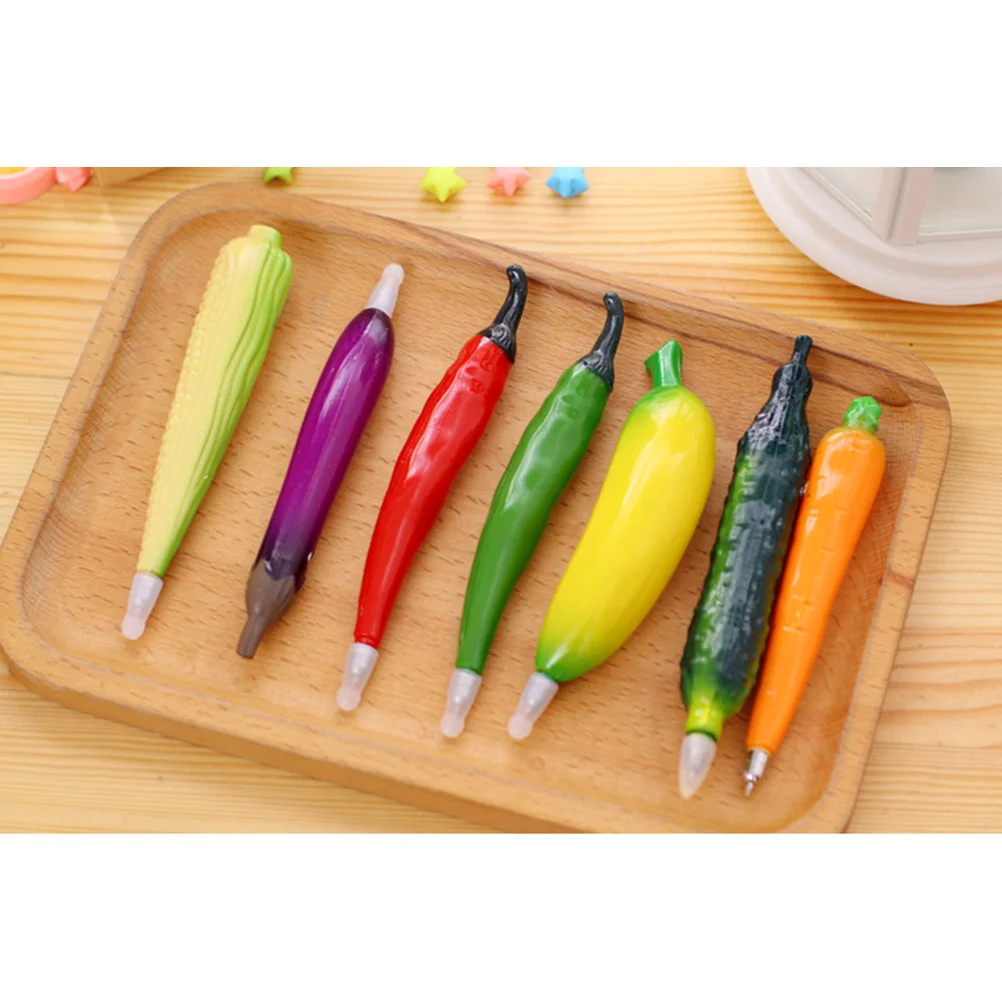 

Cartoon Fruit Ballpoint Pen Cucumber Shape Vegetable Design Smooth Writing No Skid Magnetic For Office School Home Use Cartoon