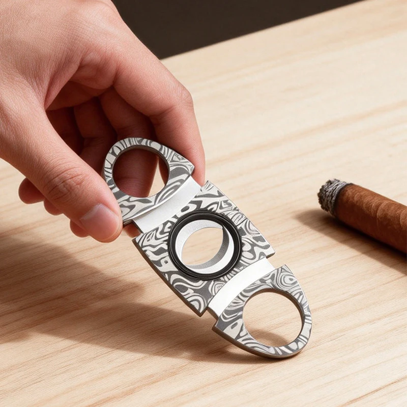 Stainless Steel Cigar Cutter Metal Classic Cutter Guillotine Cigar Scissors Gift Puncher Cutting Knife Cigar Accessory view 5