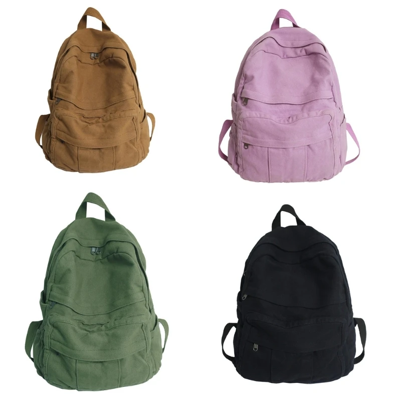 Fashion Bookbag Canvas School Backpack Travel Laptop Bag Rucksack Casual Daypack School Bags for Student