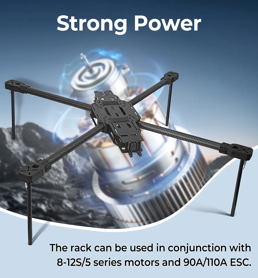 9IMOD IDF-17 Inch FPV Frame 760mm with Tripod 10kg Load Capacity 8S Lipo Compatible for Flying Wing Drone FPV