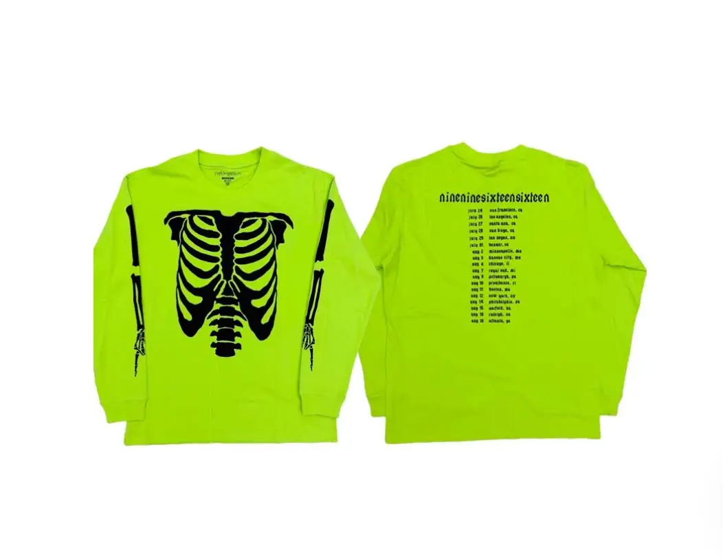 2026 Playboi carti Die Lit Tour Merch Long sleeve Bone Print T-Shirt TX1815