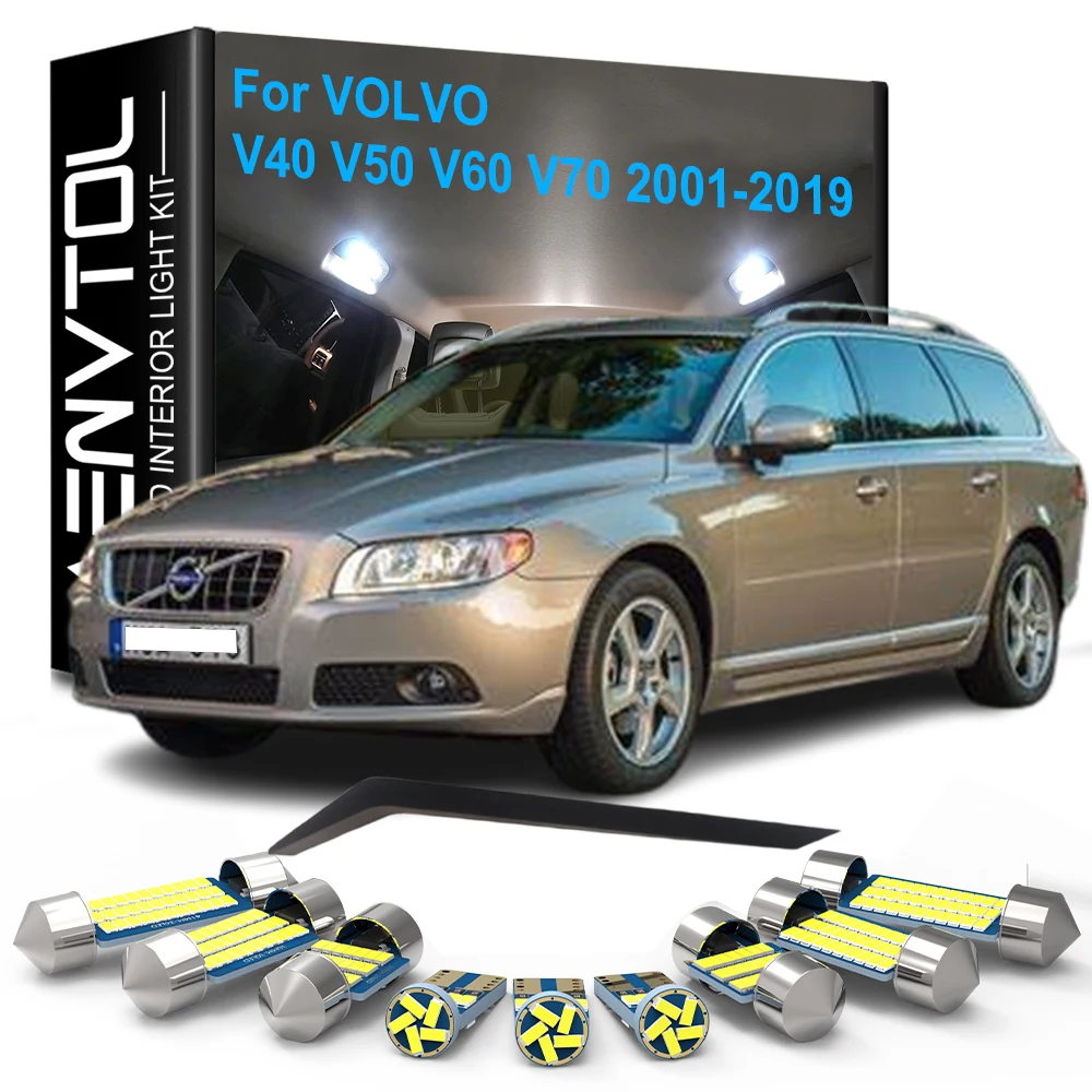 Car LED Interior Lights Canbus For Volvo V40 V50 V60 V70 Wagon 2001-2019 Dome Reading Trunk Footwell Door License Plate Lamps