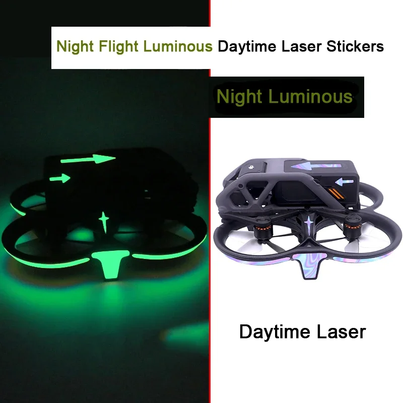 Night Luminous Daytime Laser Stickers for DJI Avata Drone Night Flight Fluorescent Decals Decorative Sticker Drone Accessories