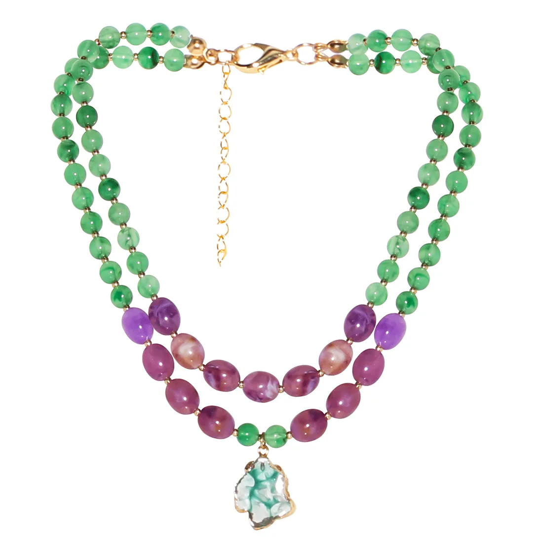 Zvoijio Summer New Irregular Resin Multi-layer Necklace for Holiday