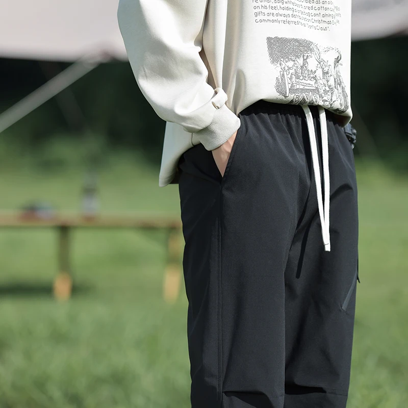 New Korean Style Trendy Fashion Versatile Work Trousers Men'S Spring Autumn Loose Casual Sports Straight Leg Wide Leg Pants