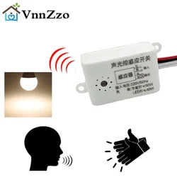 VnnZzo 220V Module Detector Auto On Off Intelligent Sound Voice Sensor Light Switch Use In Corridor Bath Warehouse Stair