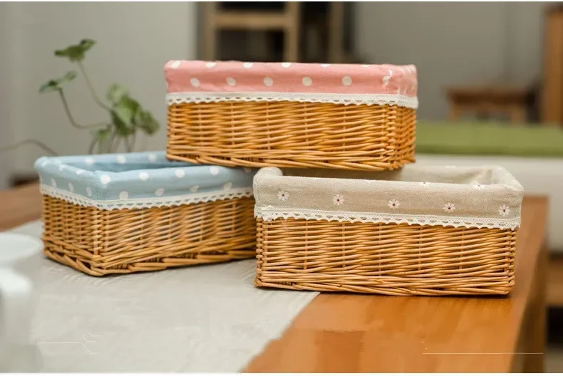 

1PC Rattan wicker storage baskets storage box garden brown basket weave,home decorative Storage Box OK 0448