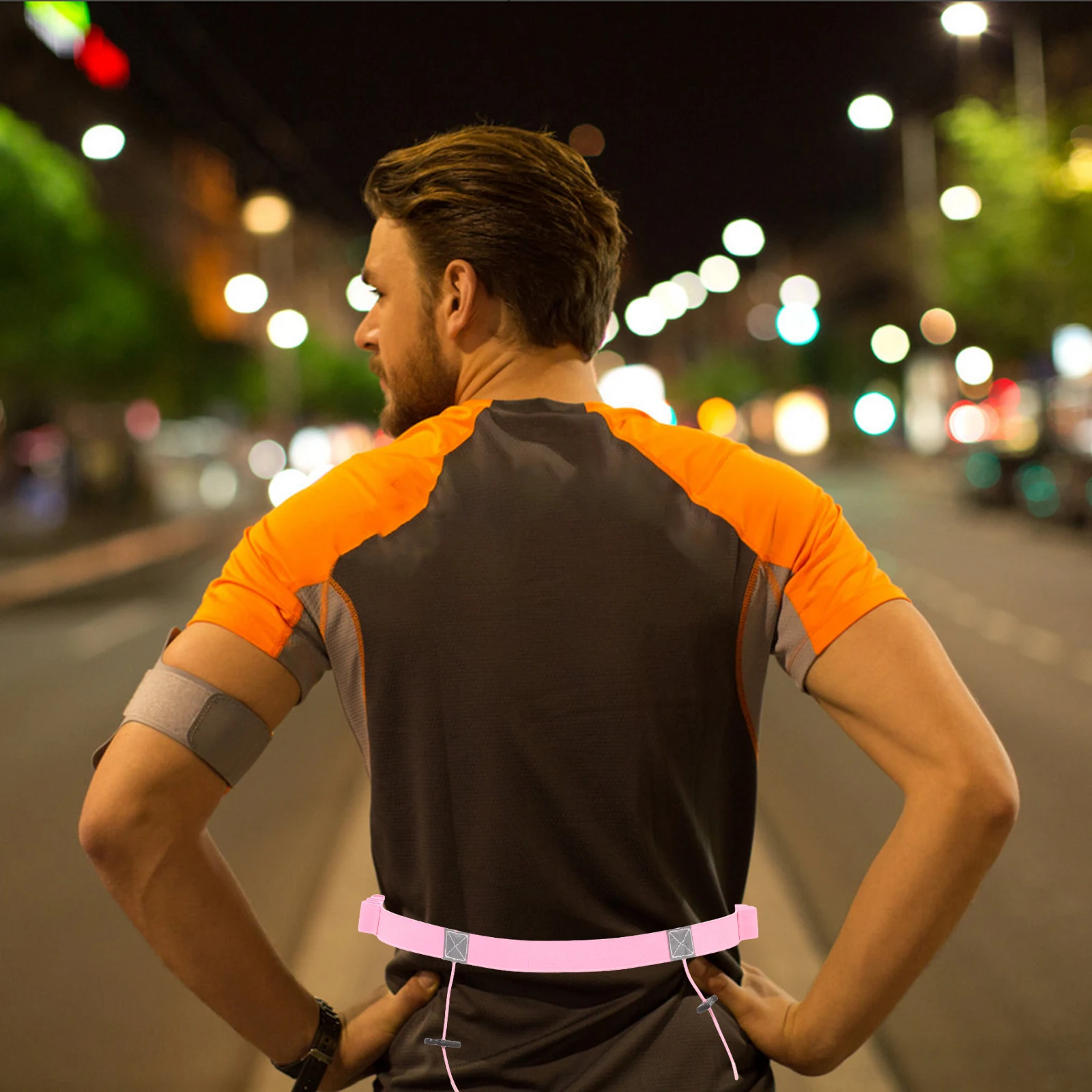 

Reusable Running Belt Reflective Pink Sports Waistband Race Bib Holder Lightweight Portable Fitness Shaping