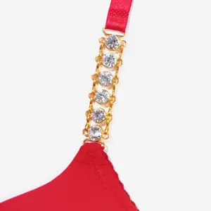 Yapay elmaslı ve dokulu metalik Dantel Tasarımlı Beauwear Şınav dolgulu sütyen 8 en çok satan, spor sutyeni, kristal-no. 3