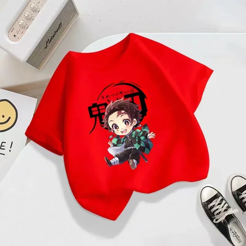 2024 Kids Demon Slayer Anime Cartoon T Shirt Children Blade of Ghost Funny Clothes Baby Girls & Boys Summer Fashion T-Shirt,