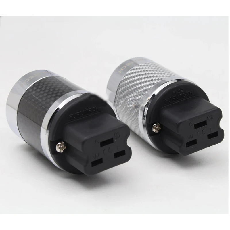 1pcs Hi-End Furutech Carbon Fiber Rhodium Plated 20A IEC Female Plug Connector AudioPhile HIFI