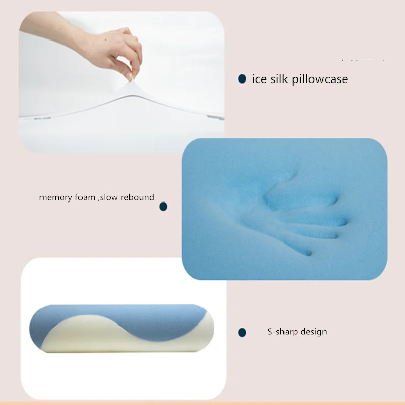 หมอนคอเมมโมรีโฟมคืนกลับช้าตามหลักสรีรศาสตร์หมอนรองคอสำหรับบ้านโรงแรมผู้ใหญ่ดูแลสุขภาพคอ