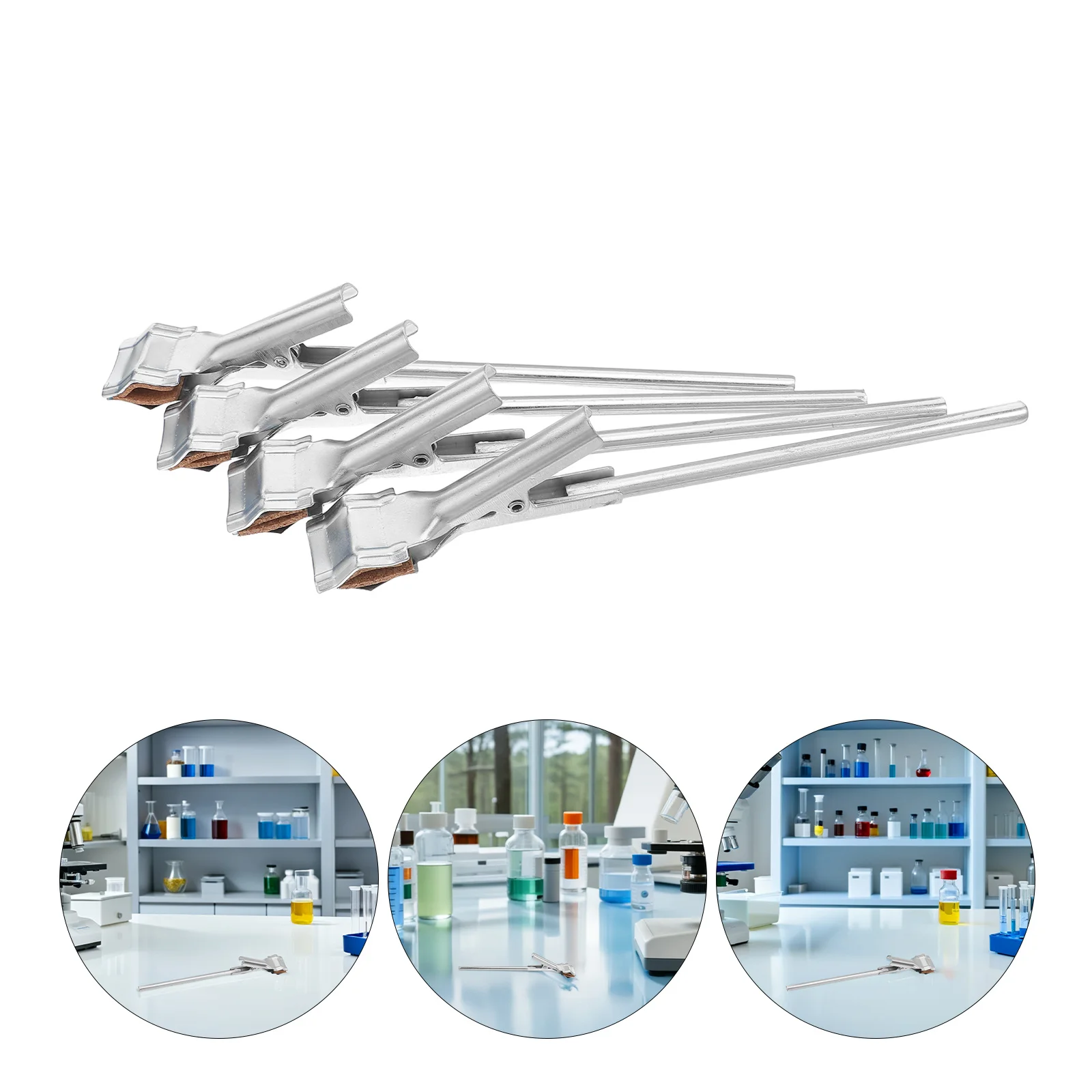 

4Pcs Test Tube Holder Lab Clamp Support Clamp High Temperature Resistant Beaker Holder for Chemistry