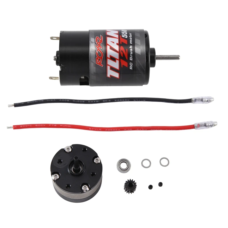 

RCXAZ 550 Brushed Motor And 1:4.2 Ratio Reducer Planetary Gearbox For 1/10 RC Crawler Car Axial SCX10 TRAXXAS TRX4