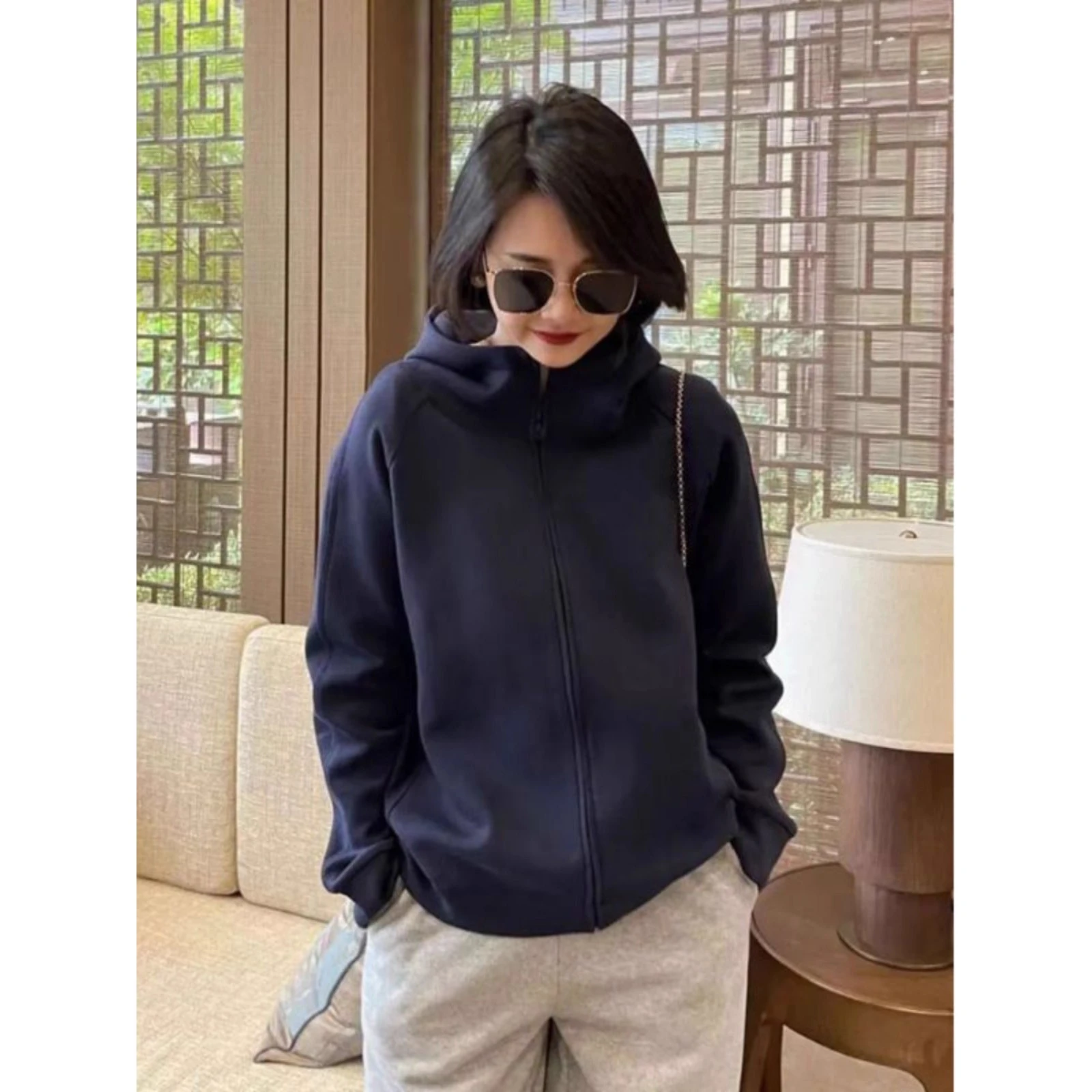 

Extra Large 300 Pou Men's Hoodie Jaet Zipper Loose Fit Faionable Autumn Outerwear Comfortable Polyester Casual Sle