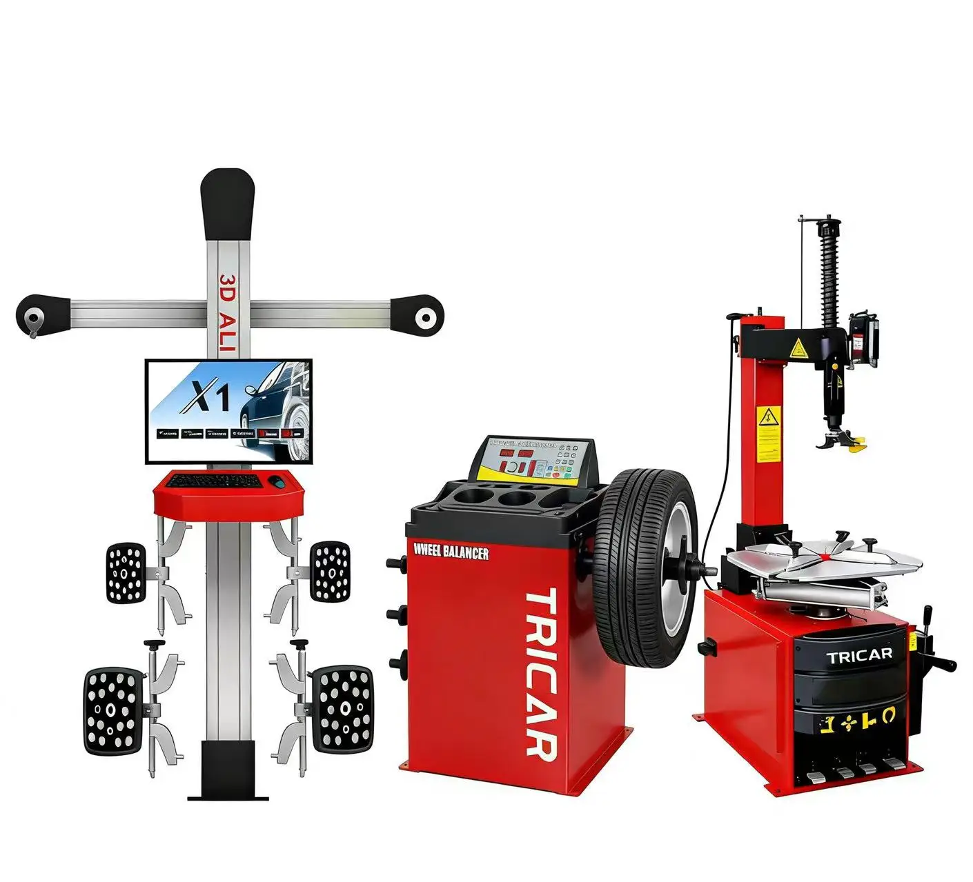 Tricar Factory Sale Car Repair Combo High Quality 3D Wheel Alignment Tire Changer Machine And Wheel Balancer Combo