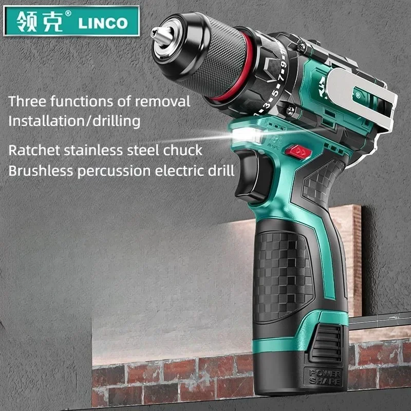 brushless-electric-drill-tapping-cordless-impact-drill-metal-ratchet-chuck-electric-hand-drill-household-electric-screwdriver