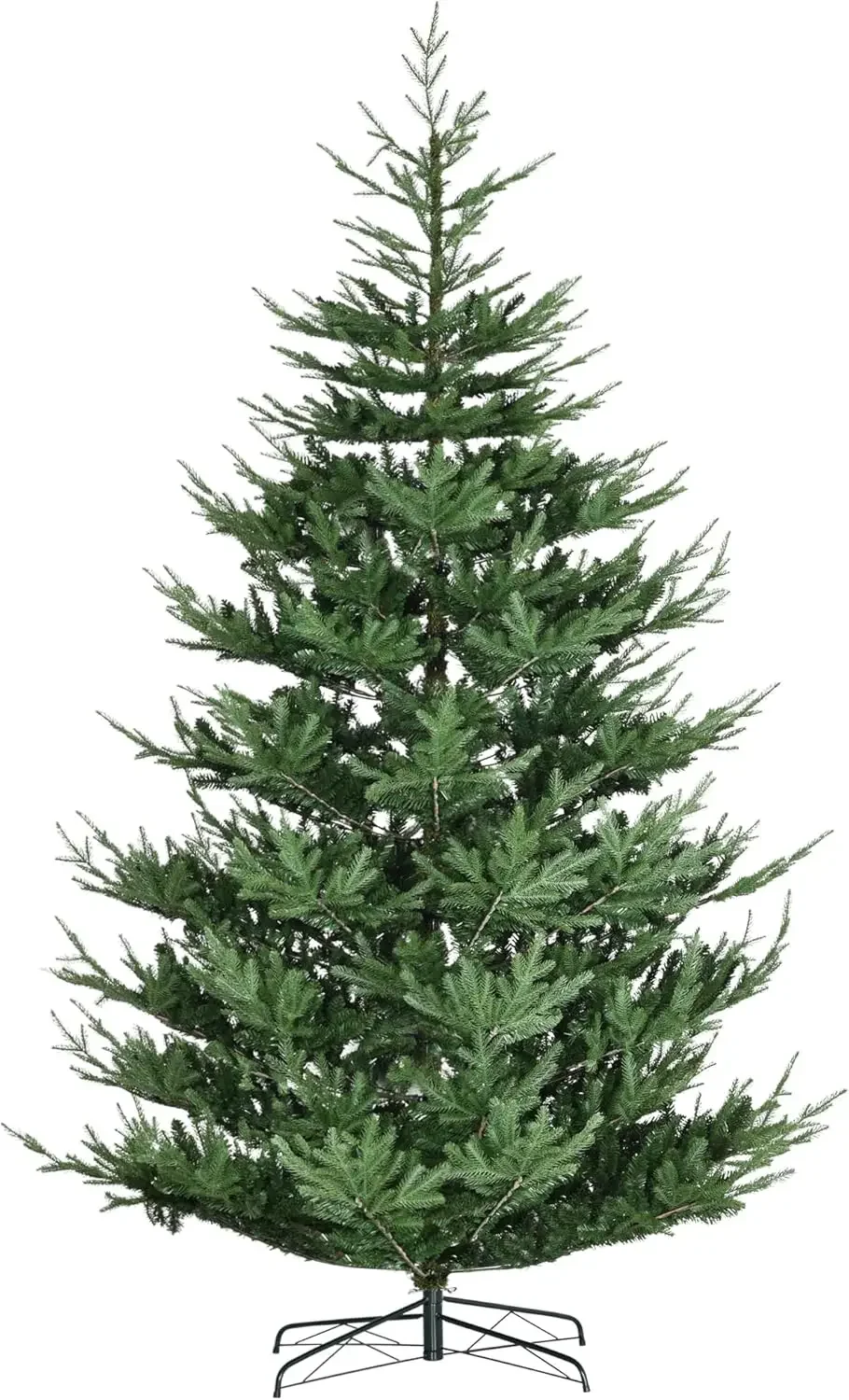 9 Foot Artificial Christmas Tree, Pine Hinged Xmas Tree with 1939 Realistic Branches, Steel Base, Auto Open, Green