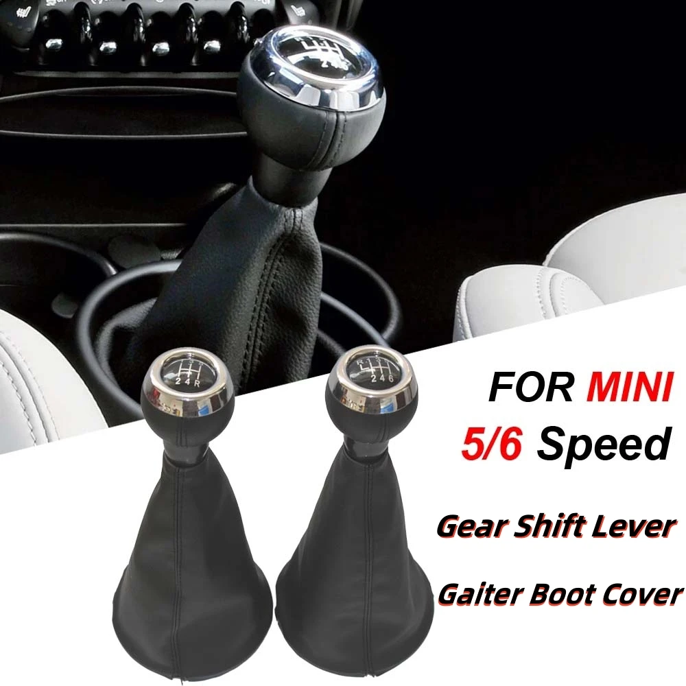 For MINI COOPER R55 R56 R57 R58 R59 R60 R61 5/6 Speed Gear Shift Handle Knob Lever Stick Car Dust Cover Leather Car Accessories