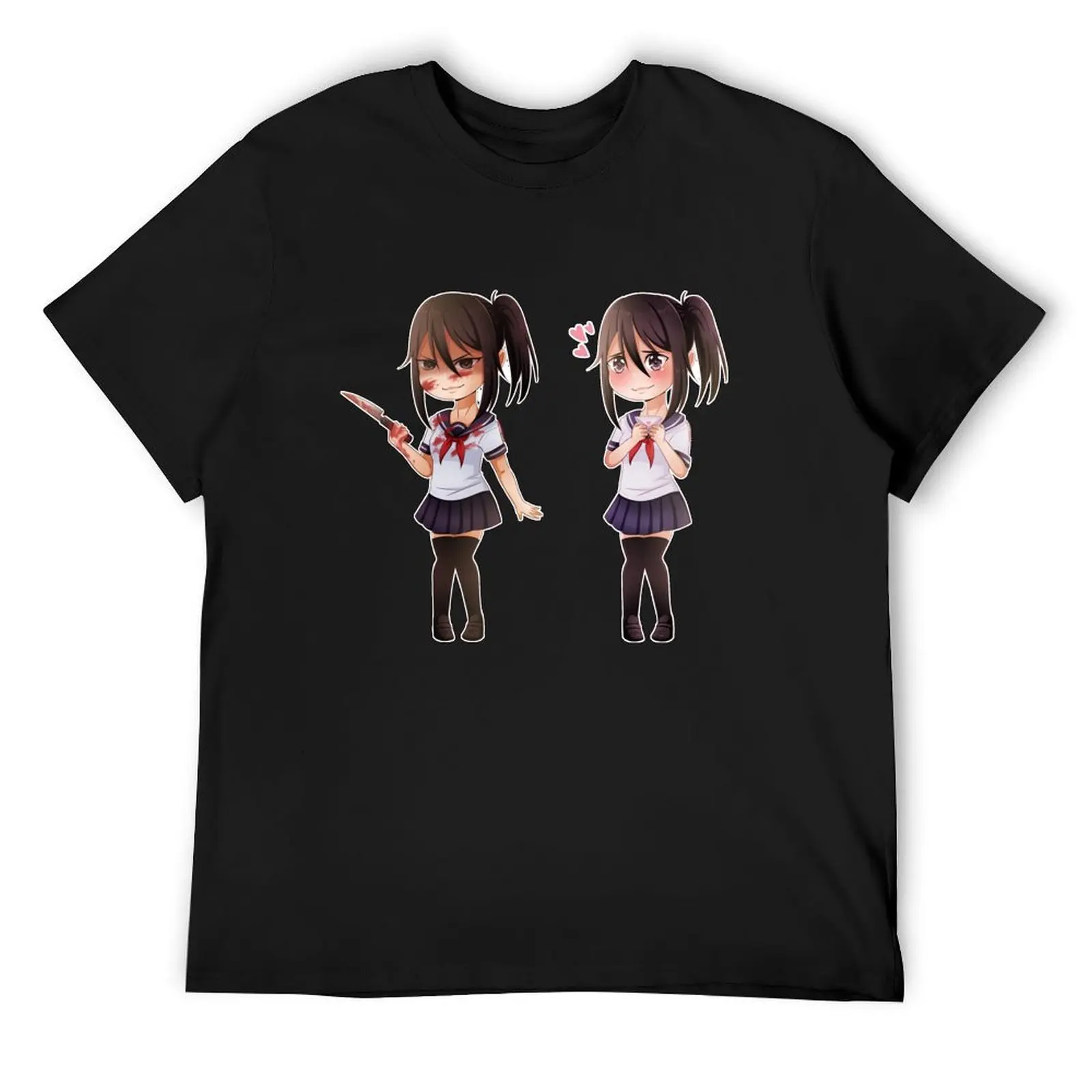 

Yandere Chan - BOTH T-Shirt customizeds summer tops sports fans custom shirt Men's t shirts