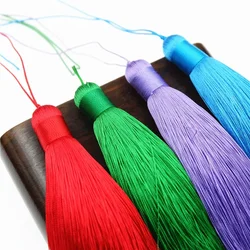 1Pcs 12CM Polyester Tassels with Hanging Ring Silk Sewing Trim for Crafts DIY Necklaces Jewelry Finding Key Chains Accessories