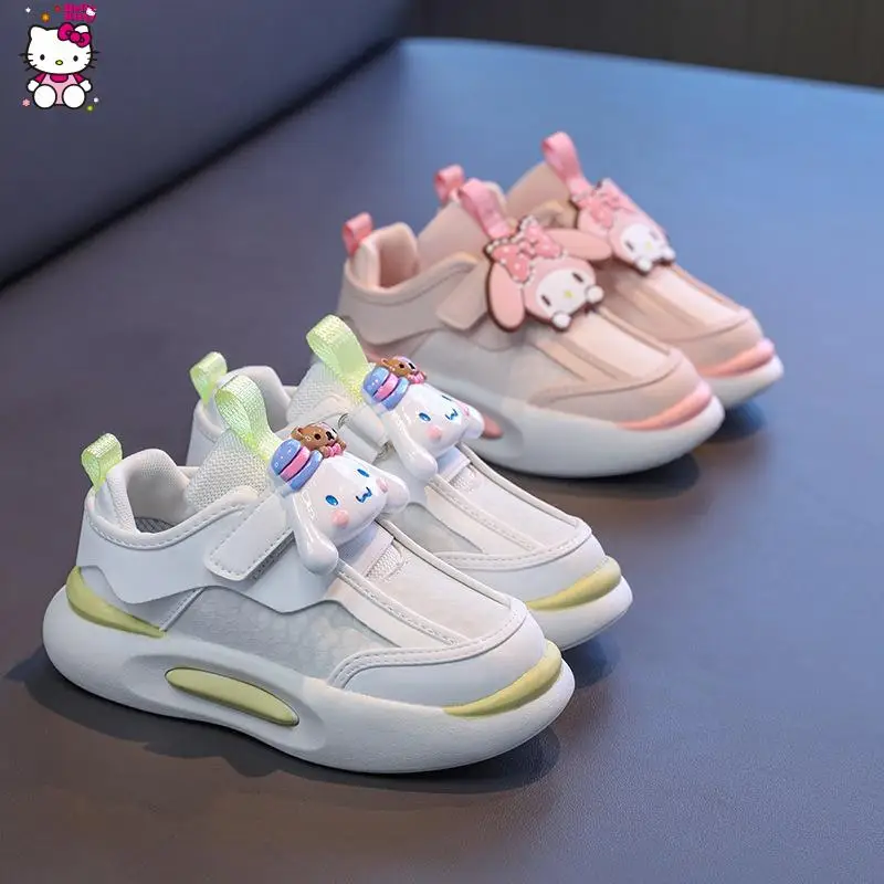 Sanrio-zapatos deportivos para niña, calzado informal antideslizante con parte inferior gruesa My Melody, zapatos individuales, moda de princesa de dibujos animados, cómodos y bonitos ﻿