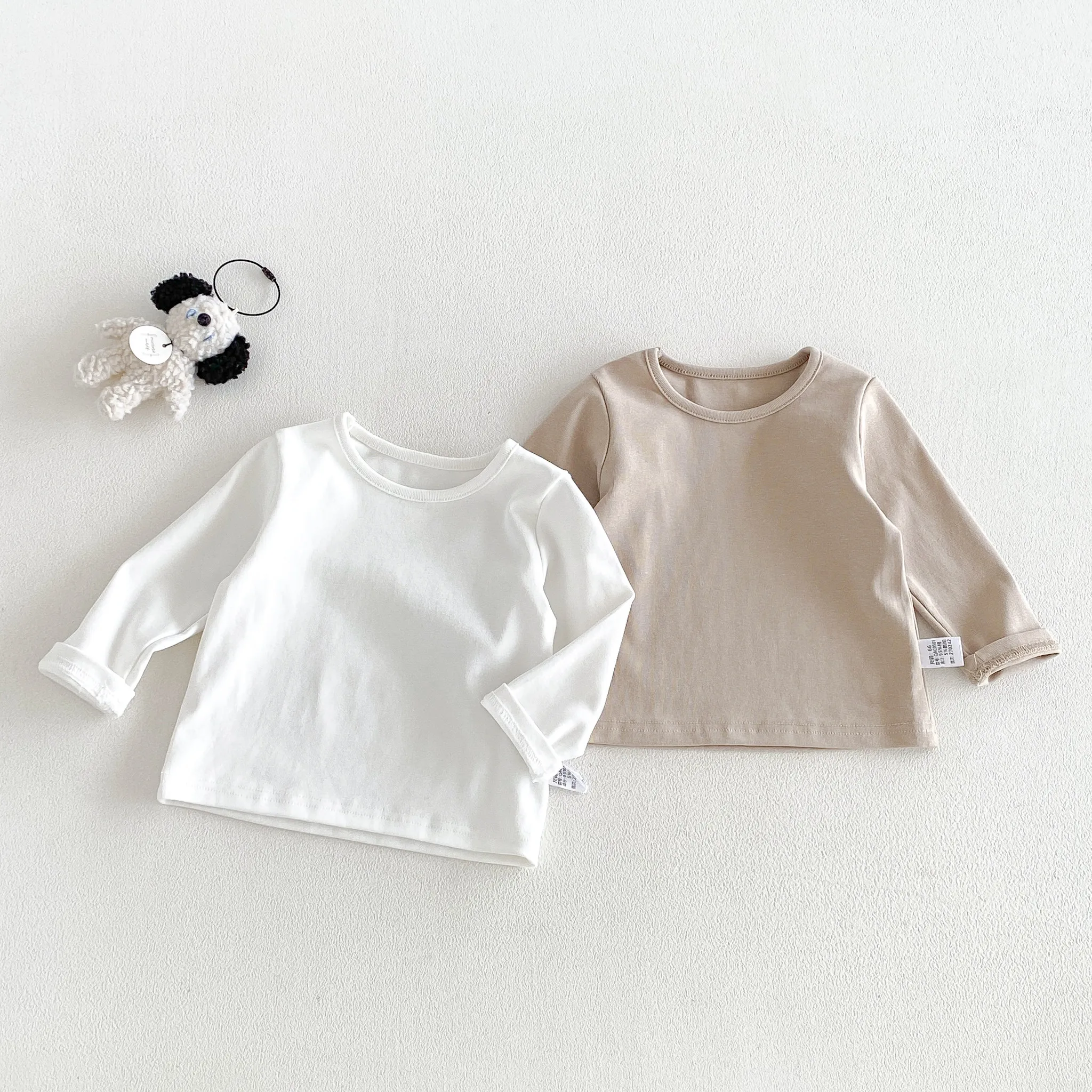MILANCEL Baby Shirt 3-24M Solid Color Girls T-shirt Thin Comfortable Toddler Blouse for Girls Infant Undershirt