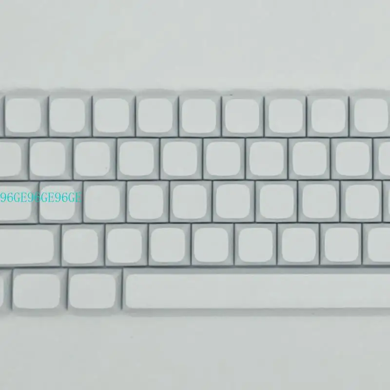 

96GE 64Key Blank Keycaps, Thick PBT White Keycaps for XD64 GK64 Mechanical Keyboard