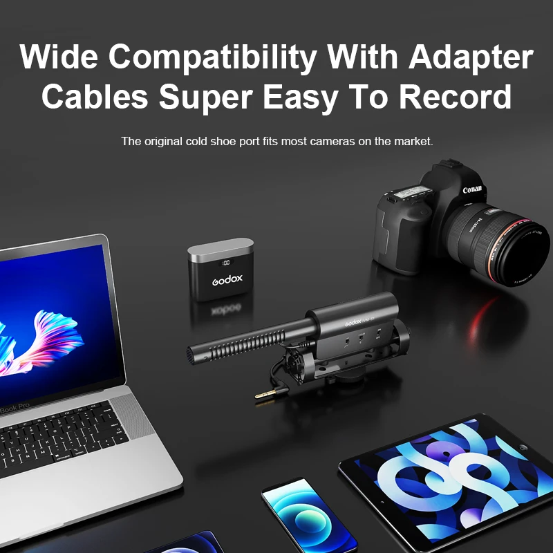 GODOX IVM-S1 Mic Gun-Type Microphone Mobile Phone Micro SLR Camera Live Recording Interview Cardioid Directional Microphone