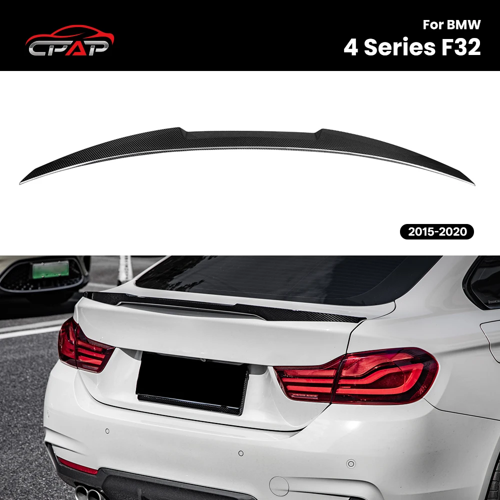 

Real Dry Carbon Fiber Rear Trunk Roof Spoiler Boot Wing For BMW 4 Series Coupe F32 2012-2020 M4 Style