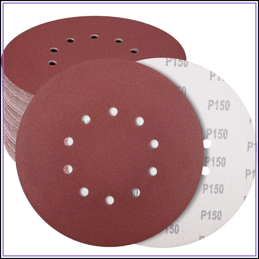 

50 PCS 9-Inch 10-Hole Hook-and-Loop Sanding Discs, 120 Grit for Drywall Sander, Wood, Metal