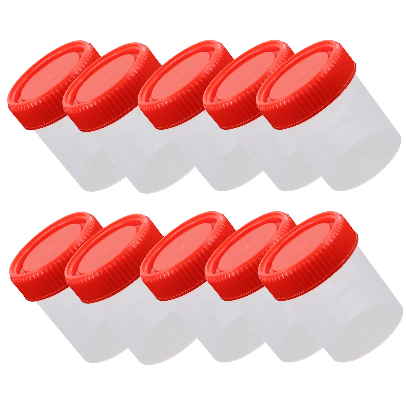 10Pcs Cups Leak-Resistant Plastic Collection Sample Containers Screw Caps Hospital Testing