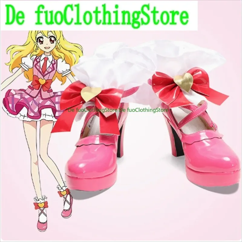 أحذية Defuo Hoshimiya Ichigo Aikatsu التأثيرية أحذية لعبة أنيمي لعبة لعب الأدوار أحذية دعائم حفلات الهالوين أحذية