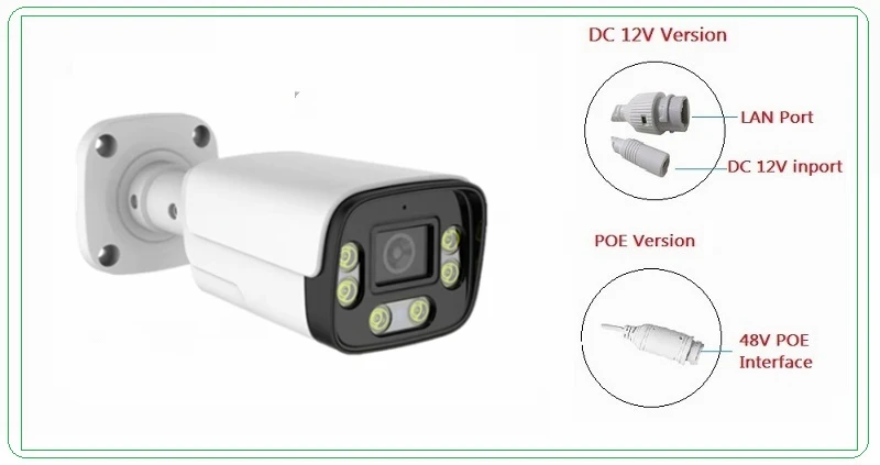 8MP Outdoor Security POE Camera AI 98ft NightColor IP Camera with Face/Human Detection H.265+ Video Surveillance Two-way Audio