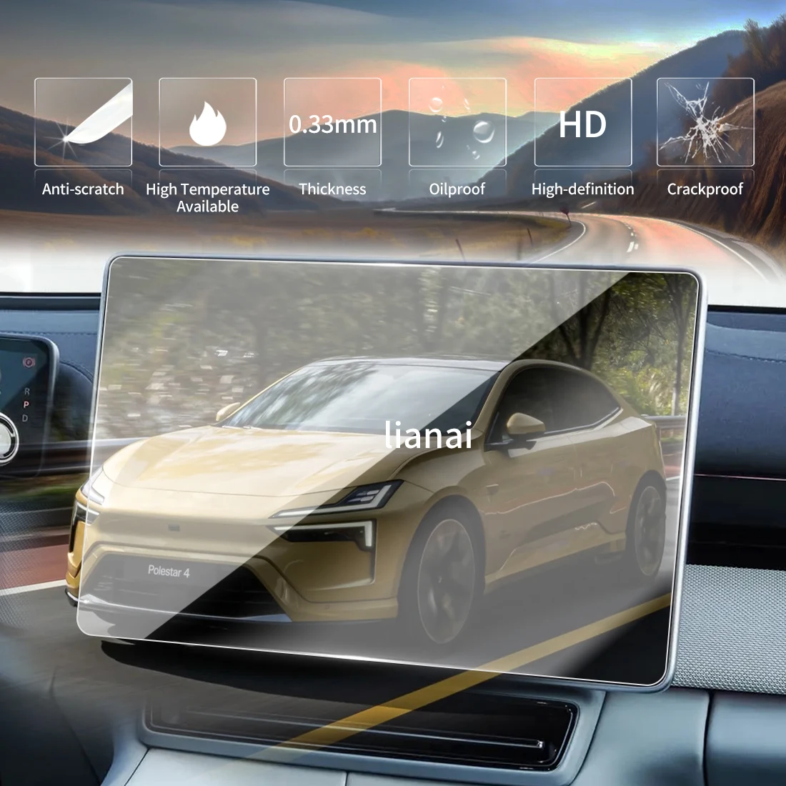 Protecteur d'écran Carplay, Film de protection en verre trempé, autocollants pour navigateur de voiture, accessoires pour 25 Polestar 4