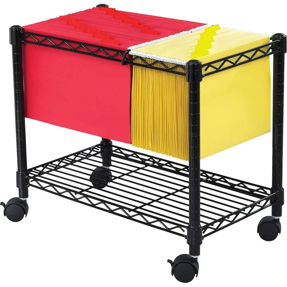 

Портативная стальная черная тележка для документов формата Legal с подвесными папками