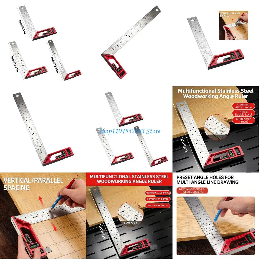 

Y6GD High Accuracy Aluminum Layout Square for Multiple Measuring Tasks Enhancing Woodworking Accuracy