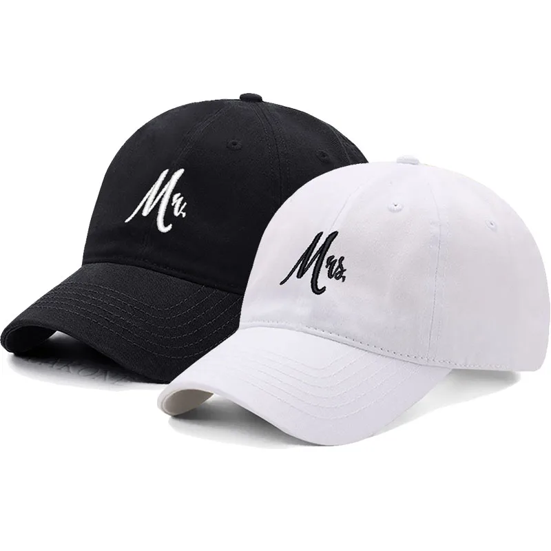 Matching Mr. & Mrs. Baseball Cap Men's Women's Cotton Embroidery Sport Golf Caps Bridal Gift Newlywed Honeymoon Wedding Gift