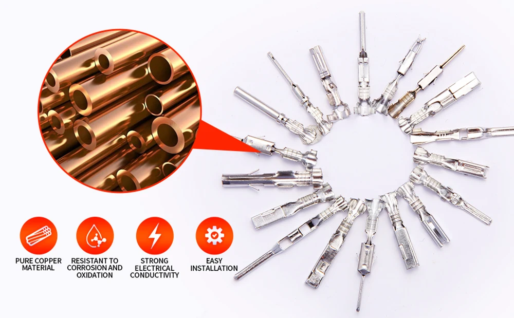 1642-teiliges Anschlussstifte-Set, 1/1,5/1,8/2,2/2,3/2,8/3,5 mm männliche und weibliche Drahtstifte, nicht isoliertes Drahtklemmen-Set, Stift-Crimpzange – Detail 4