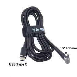 USB C to 3.5*1.35mm Male Plug PD Fast Charging Cable for Jumper Ezbook Laptop PC USB Type C Male Adapter Converter Cord 65W/100W